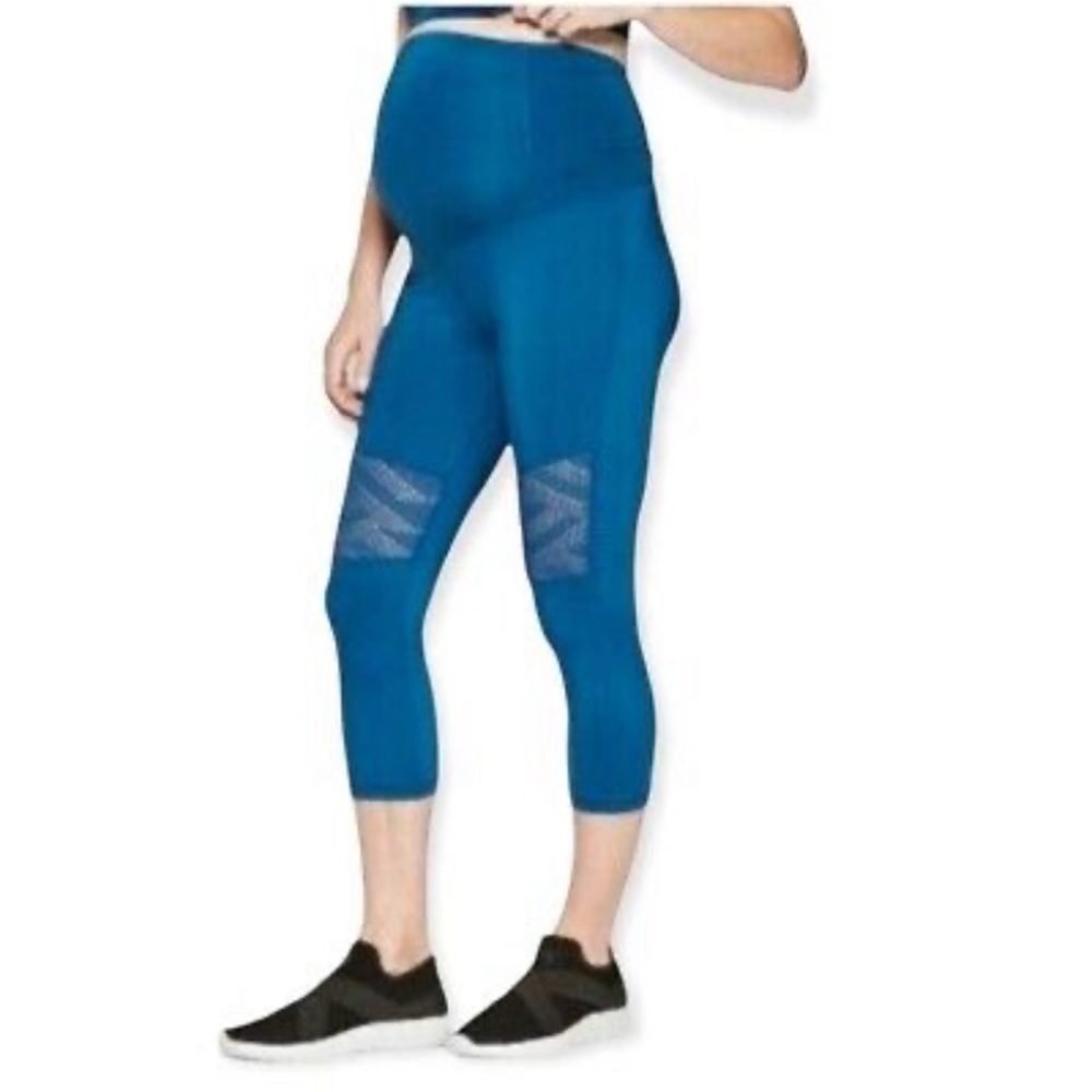 Ingrid & Isabel Over Belly Active Capri Leggings + Crossover Panel